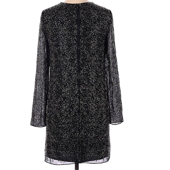 Alice + Olivia Marcia Long Sleeve Beaded Sheath Dress Like New - Picture 4 of 7